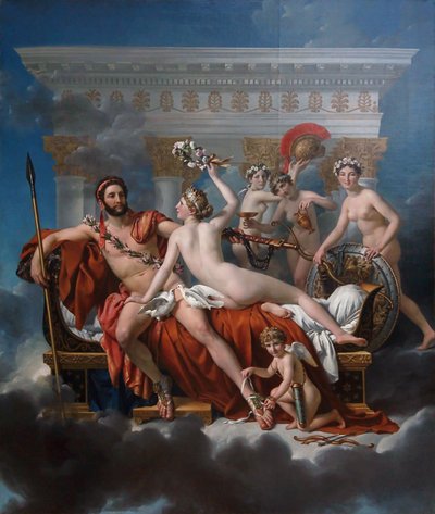 الفرنسية: Mars désarmé par Vénus Mars désarmé par Vénus Mars being disarmed by Venus بواسطة جاك لويس ديفيد