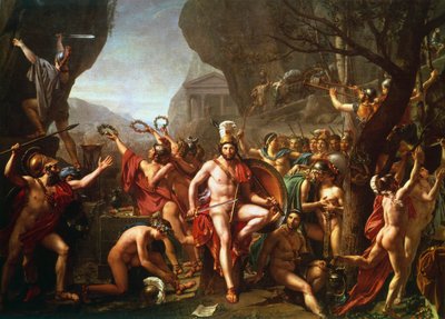 ليونيداس في ثيرموبيلاي ، القرن الخامس قبل الميلاد ، عام 1814 بواسطة جاك لويس ديفيد
