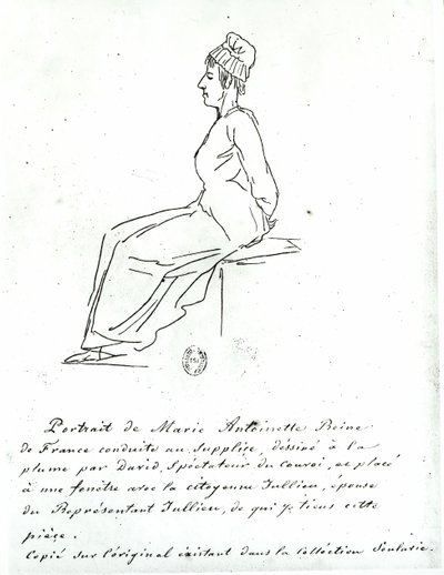 ماري أنطوانيت (1755-1793) في طريقها إلى إعدامها ، 1793 بواسطة جاك لويس ديفيد