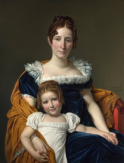صورة الكونتيسة Vilain XIIII مع ابنتها. 1816 بواسطة جاك لويس ديفيد