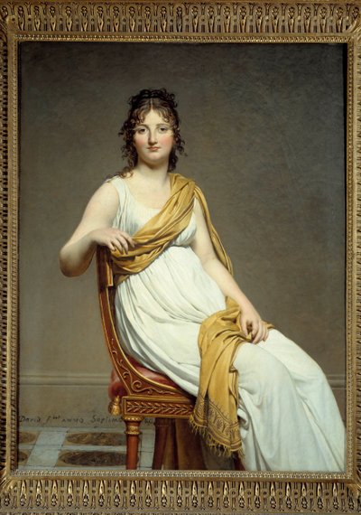 صورة مدام ريموند فيرنينك (1780-1827) أخت يوجين ديلاكروا لوحة لجاك لويس ديفيد (1748-1825) 1799 صن. 1،45 × 1،12 م. متحف اللوفر ، باريس - صورة شخصية لمدام ريموند دي فيرنينك (1780-1827) ، أخت يوجين ديلاكروا. الرسام بواسطة جاك لويس ديفيد