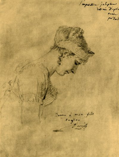 رسم تخطيطي لجوزفين في تتويج نابليون ، 2 ديسمبر 1804 ، 1921. بواسطة جاك لويس ديفيد