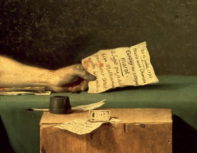 وفاة مارات (التفاصيل) ، 1793 بواسطة جاك لويس ديفيد