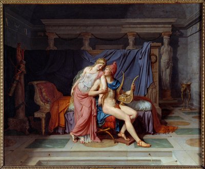 حب باريس وهيلين. لوحة جاك لويس ديفيد (1748-1825) بواسطة جاك لويس ديفيد