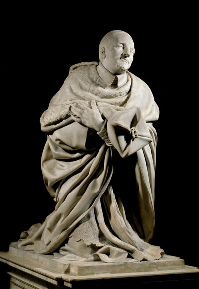نصب تذكاري تكريمًا للكاردينال بيير دي بيرول (1575-1629) مؤسس مجمع Seculiere للخطابة. منحوتة من الرخام لجاك سارزين (1592-1660) وتشارلز ليستوكارد (القرن السابع عشر). الأحد 2،1 م باريس، متحف اللوفر بواسطة جاك سارازين