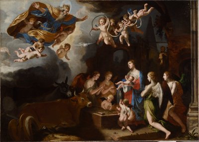 L'Adoration des anges The Adoration of the Christ Child، 1635. بواسطة جاك ستيلا