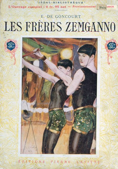صورة توضيحية لـ "Les Freres Zemganno" بقلم إدموند هووت دي غونكورت (1822-96) ، الذي نشرته إصدارات بيير لافيت ، باريس ، 1909 بواسطة جاك ويلي