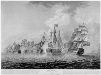 HMS&39;Victory &39;تحمل من أجل خطف "سلفادور ديل موندي" ، قتال بحري قبالة كيب سانت فنسنت في 1797 ، نقشته حانة جيمس فيتلر (1758-1835). 1798 بواسطة جليل برينتون