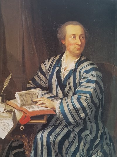 الألمانية: صورة لصامويل إسحاق إيمانويل جروس (1732-1763)، ضابط في الحرس السويسري. بواسطة جاكوب إيمانويل هاندمان