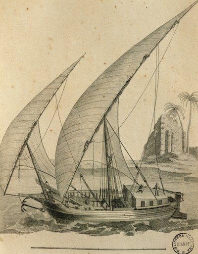 المراكب الشراعية في النوبة ، مصر ، نقش من Cartes et Figures du Voyage en Nubia et en Abyssinia ، جيمس بروس بواسطة جيمس بروس