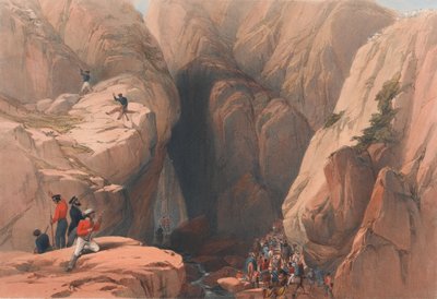 "مدخل إلى ممر كوجاك من باروش" حوالي عام 1839 (طباعة حجرية ، ملون) بواسطة جيمس (بعد) أتكينسون