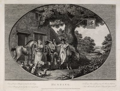 Hunting, engraved by Robert Pollard (1755-1838) بواسطة جيمس (بعد) بولارد