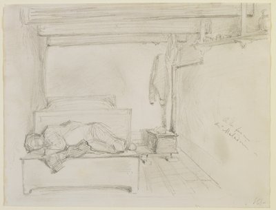 في مزرعة مالادري ، 1858 (قلم رصاص على ورق منسوج أبيض عاجي بواسطة جيمس أبوت ماكنيل ويسلر