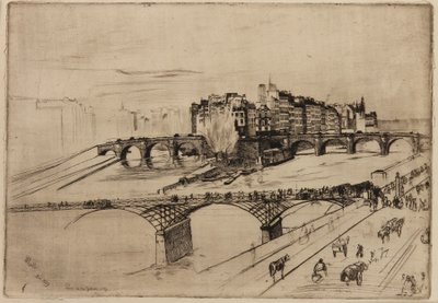 جزيرة المدينة ، باريس ، 1859. بواسطة جيمس أبوت ماكنيل ويسلر