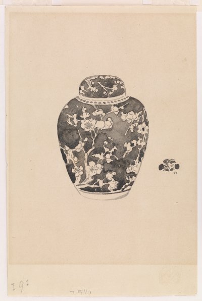جرة الزنجبيل بيضاوية الشكل مع غطاء على شكل جرس ، 1878. بواسطة جيمس أبوت ماكنيل ويسلر