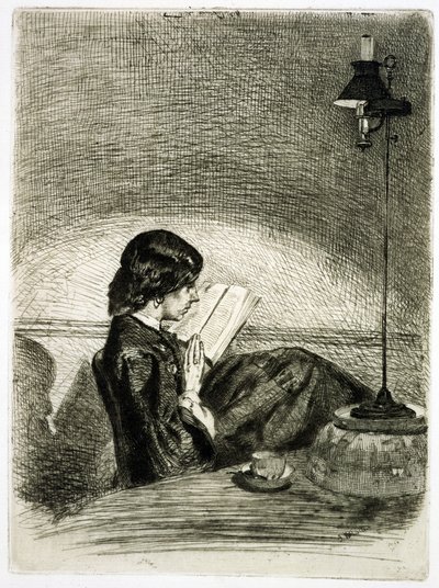 قراءة من قبل Lamplight ، 1858 بواسطة جيمس أبوت ماكنيل ويسلر