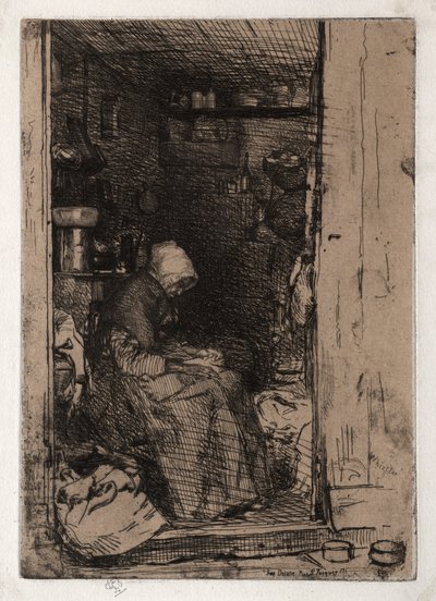 The Old Rag Woman ، رقم 10 من Twelves Etchings from Nature The French Set ، 1858. بواسطة جيمس أبوت ماكنيل ويسلر