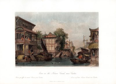 مشهد على قناة هونان ، بالقرب من كانتون ، الصين ، c1840. بواسطة جيمس ب. ألين