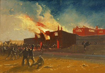 أعمال شغب بريستول: حرق سجن بوابة لوفورد ، حوالي عام 1831 (زيت على ورق) بواسطة جيمس بيكر باين
