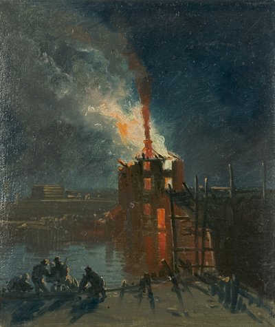 Bristol Riots: Warehouse from Wapping ، حوالي عام 1832 (زيت على ورق) بواسطة جيمس بيكر باين