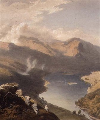 Grasmere من Langdale Fell ، تفاصيل البحيرة ، من "منطقة البحيرة الإنجليزية" ، 1853 بواسطة جيمس بيكر باين