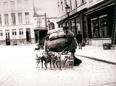 رجل مع عربة الكلب ، أنتويرب ، 1898 بواسطة جيمس باتكين