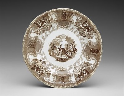 صفيحة ، حوالي 1837-44 (آنية فخارية مطبوعة على شكل تحويل) بواسطة جيمس بيتش