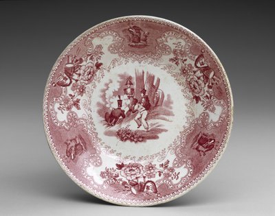صحن ، حوالي 1837-44 (آنية فخارية مطبوعة على شكل تحويل) بواسطة جيمس بيتش