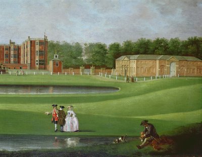 منظر من Temple Newsam House ، تفاصيل كتلة الإسطبل ، حوالي عام 1750 (زيت على قماش) (انظر أيضًا 128852) بواسطة جيمس تشابمان