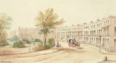 الهلال الملكي ، شلتنهام ، c.1850 (مرحاض على ورق) بواسطة جيمس تشارلز أولدميدو