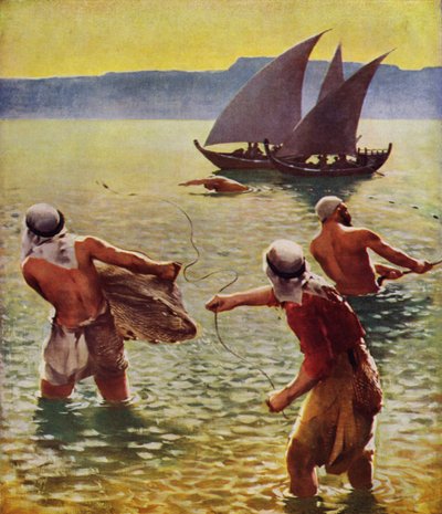 صيد السمك في بحيرة الجليل بواسطة جيمس كلارك