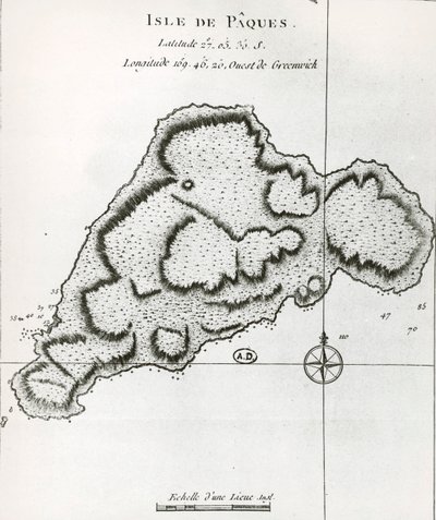 Easter Island, from Travel Atlas by James Cook بواسطة جيمس كوك