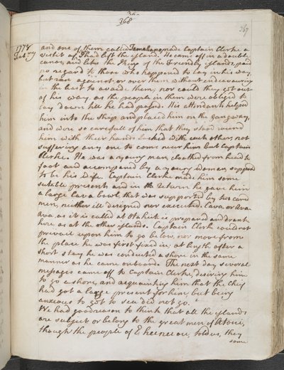 Egerton MS 2177 A f.367r كابتن كوك: المجلات III بواسطة جيمس كوك