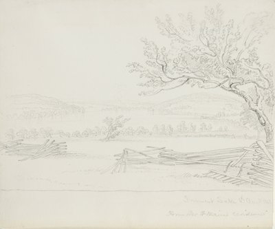 ديروينت ليك من السيد دبليو ماينز ريزيدنس ، 1843 (الجرافيت على ورق نسج كريم) بواسطة جيمس ديفيد سميلي