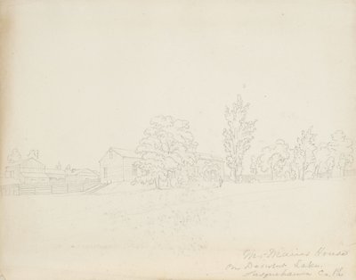 السيد ماينز هاوس على ديروينت ليك ، شركة سسكويهانا ، 1843 (الجرافيت على ورق نسج كريمي) بواسطة جيمس ديفيد سميلي