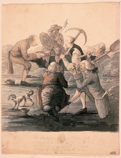 The Barrow Diggers ، c.1787 (غسيل بالقلم والحبر على الورق) بواسطة جيمس دوجلاس