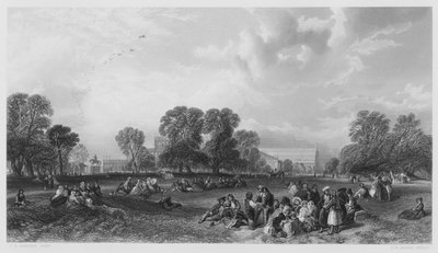 هايد بارك عام 1851 من الصورة في المجموعة الملكية (نقش) بواسطة جيمس دوفيلد هاردينج
