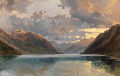 بحيرة لوسيرن (زيت على ورق) بواسطة James Duffield Harding