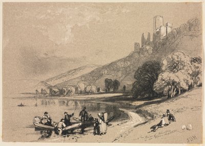 اسكتشات في الداخل والخارج: أطلال شونبرغ على نهر الراين ، 1834. بواسطة جيمس دوفيلد هاردينج