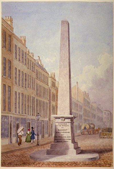 نصب تذكاري عند تقاطع شارع فارينجدون وشارع فليت ، مدينة لندن ، 1833 بواسطة جيمس إلميس