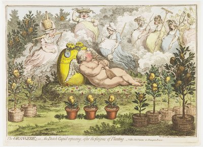 The Orangerie: The Dutch Cupid ، يستريح من تعب الزراعة ، 1796 البرتقال أو إعادة وضع كيوبيد الهولندي ، بعد تعب الزراعة (العنوان على الكائن) بواسطة هانا همفري