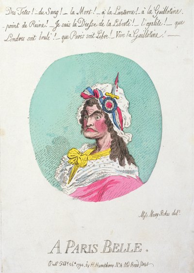 A Paris Belle ، نشرته هانا همفري في 1794 (النقش الملون يدويًا) بواسطة جيمس جيلراي