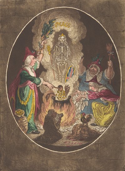 A Phantasmagoria ، - مشهد - شعوذة - هيكل عظمي مسلح ، ٥ يناير ١٨٠٣ ، ٥ يناير ١٨٠٣. بواسطة جيمس جيلراي