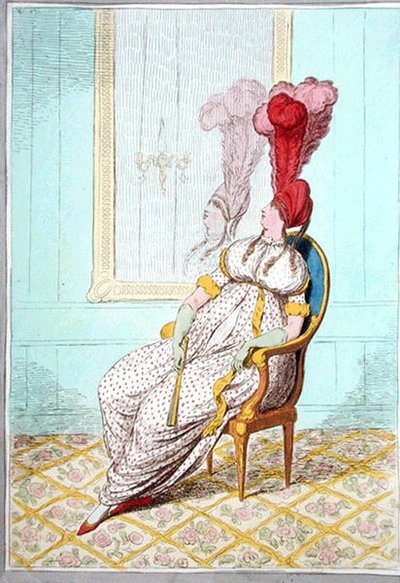 صورة للأناقة الحديثة ، نشرتها هانا همفري عام 1795 (نقش ملون يدويًا) بواسطة جيمس جيلراي
