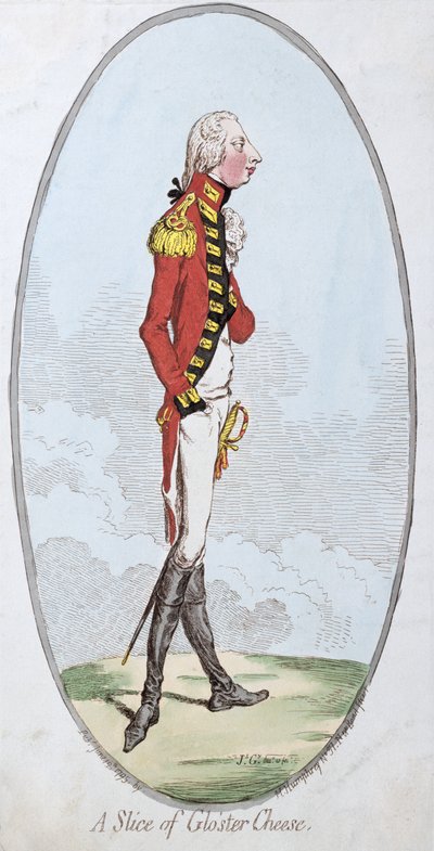 شريحة من جبن Gloster ، نشرتها هانا همفري في عام 1795 (النقش الملون يدويًا) بواسطة جيمس جيلراي