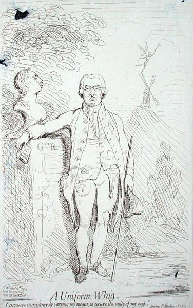 يميني موحد ، نشرته هانا همفري عام 1791 (حفر) بواسطة جيمس جيلراي