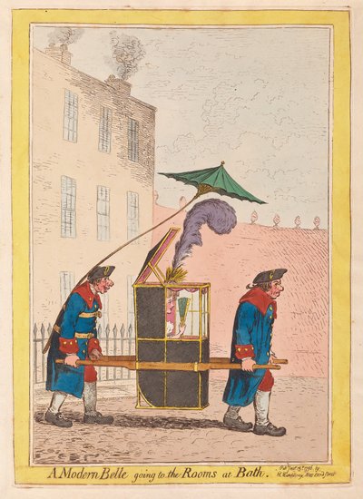 بيل الحديثة تذهب إلى الغرف في باث ، حانة. 1796 (نقش ملون) بواسطة جيمس جيلراي