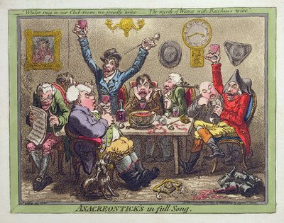 Anacreontick&39;s in Song Song ، نشرتها Hannah Humphrey في عام 1801 (النقش ، النقش باستخدام aquatint und wc) بواسطة جيمس جيلراي