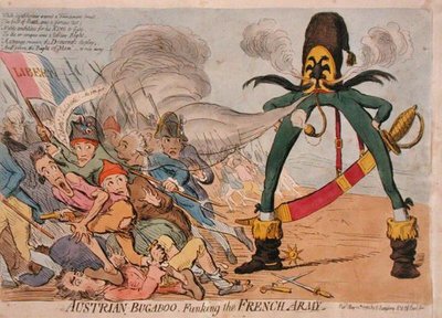 Bugaboo Funking الجيش الفرنسي ، الذي نشرته هانا همفري في عام 1795 (نقش ملون يدويًا) بواسطة جيمس جيلراي