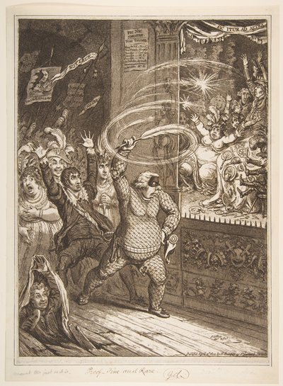 تفجير Pic-Nic's ، -or-Harlequin Quixote Attacking the Puppets ، vide Totten ... ، 2 أبريل 1802. بواسطة جيمس جيلراي